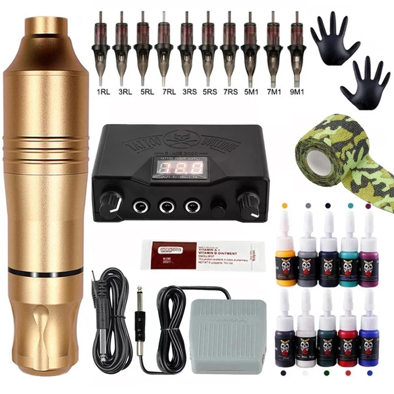 Popular Product Tattoo Pen Machine Battery Tatoo Pen Rotary Tattoo Machine Full Kit