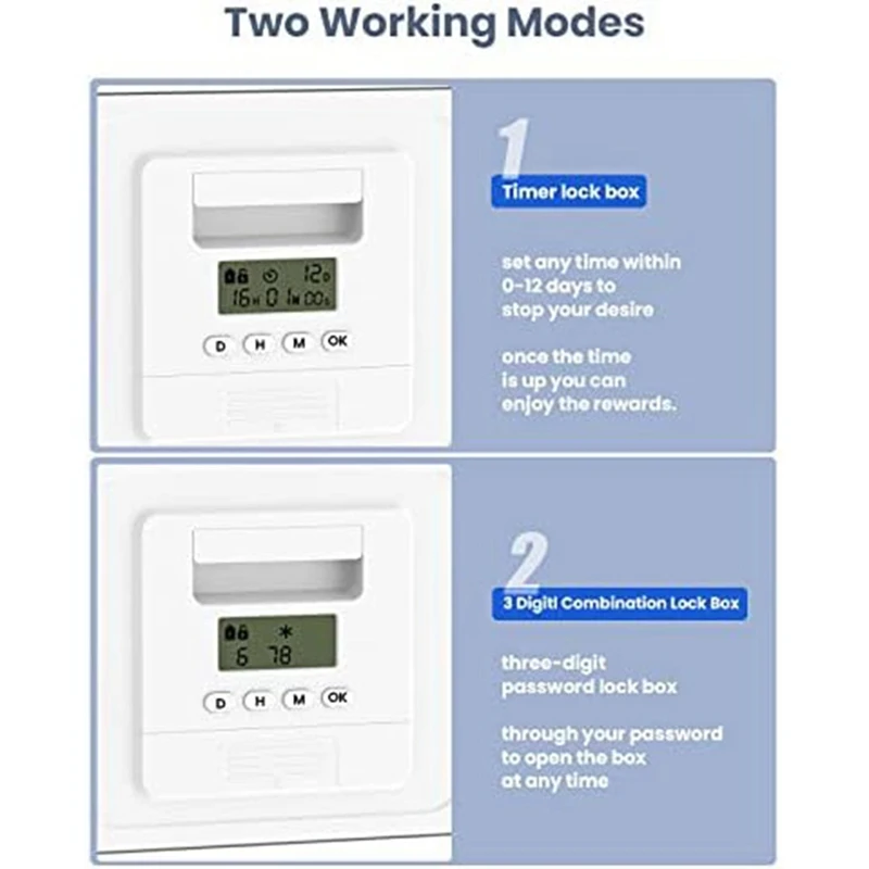 携帯電話、錠剤箱用デジタルタイマーロックボックス、携帯電話のrid、1個