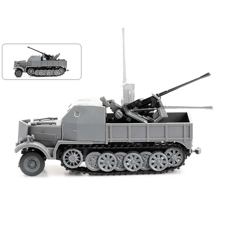 1/72 WWII German Half Track Air Defense Truck SD. Kfz.7/2 Antiair Armored Vehicle Model 4D Assemble Military Chariot Toy