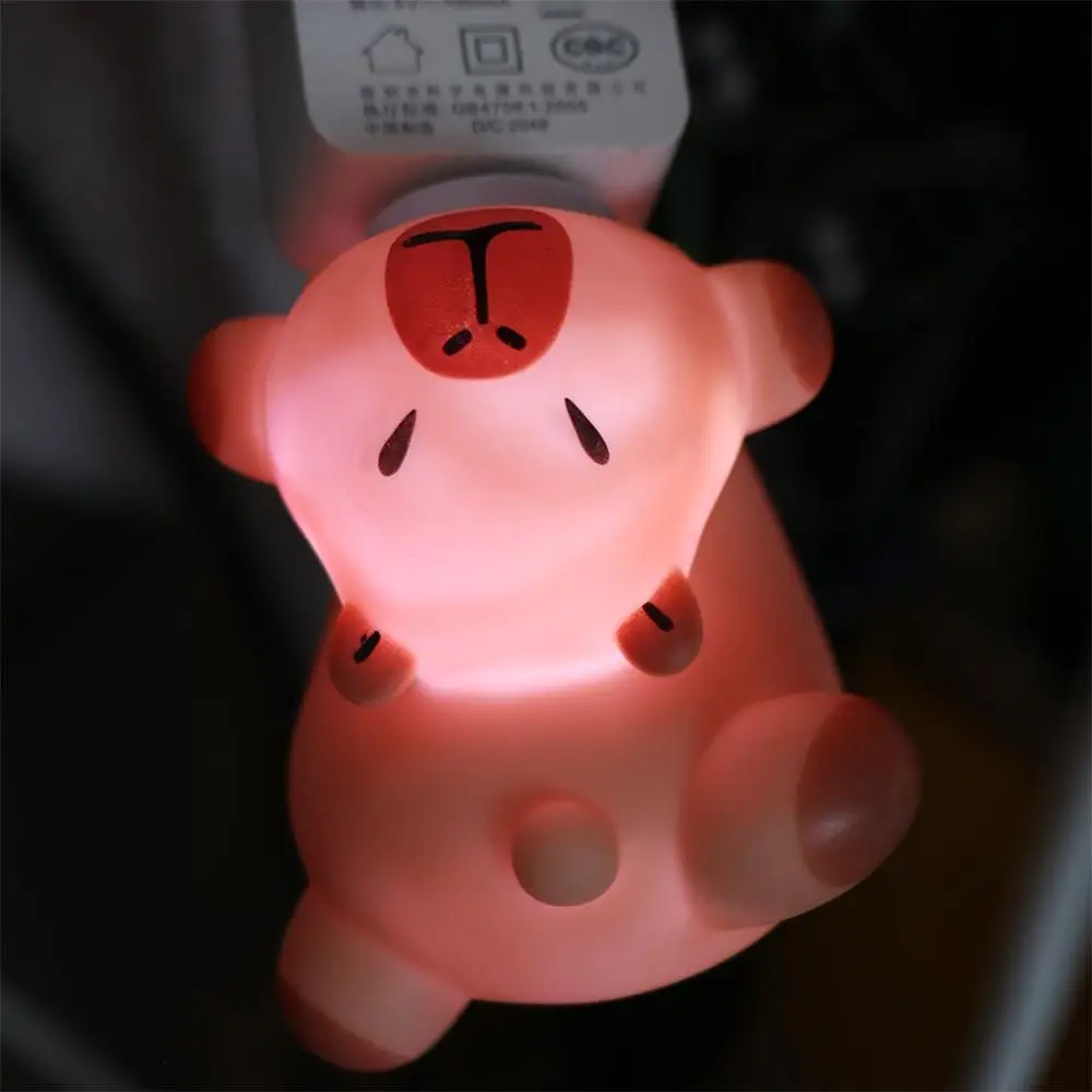 Animal Lamp Cute Capybara USB Night Light Plastic Cartoon USB Plug Lamp Convenient Brown Dimming Sleep Night Lamp Bedroom