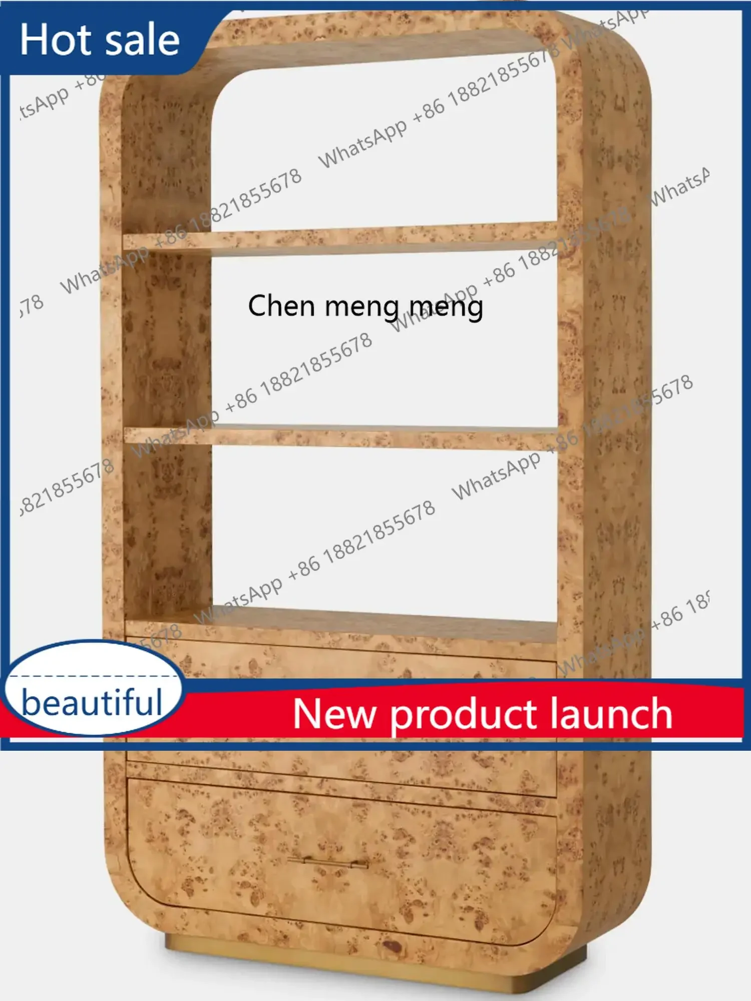 

A6239 Medieval solid wood trees, shelves, living room shelves, art decoration cabinets, villa furniture