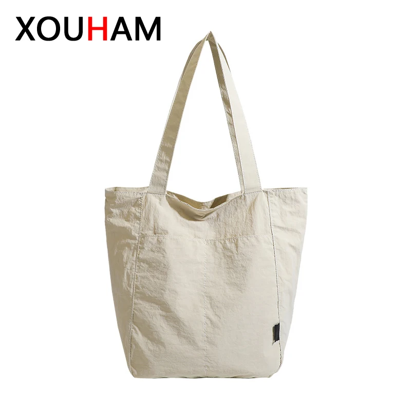 

XOUHAM Tote Bag Women's Large Capacity Shoulder Bags Casual Wearresistant Nylon Handbag Fashion Solid Color Commuting Purse