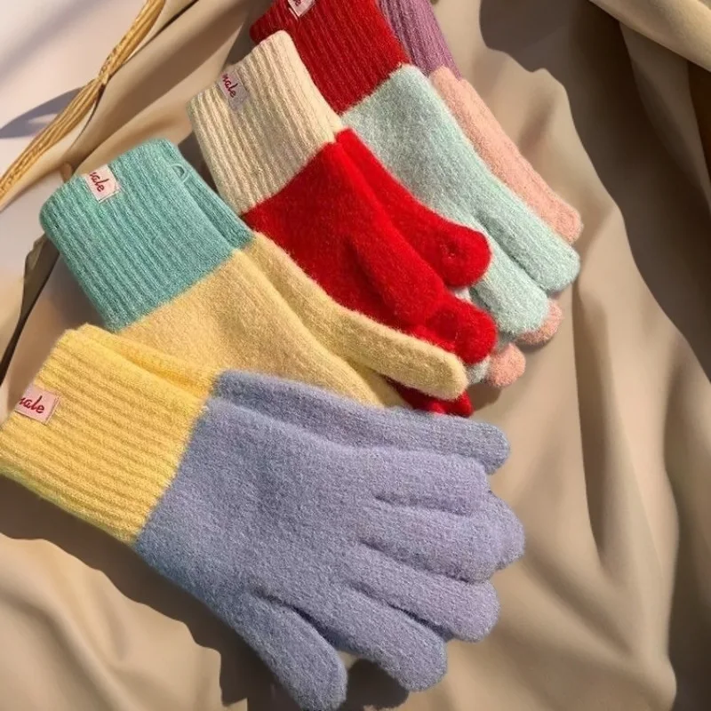 Ladies' Touch Screen Gloves, Winter Warm and Thick Anti Cold Gloves, Soft, Comfortable and Cute Split Finger Gloves