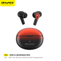 Awei T62 4 Mic ENC Earphones Bluetooth 5.3 Earbuds TWS Wireless Earbuds Headphones HiFi Music Sports Waterproof ENC Headset