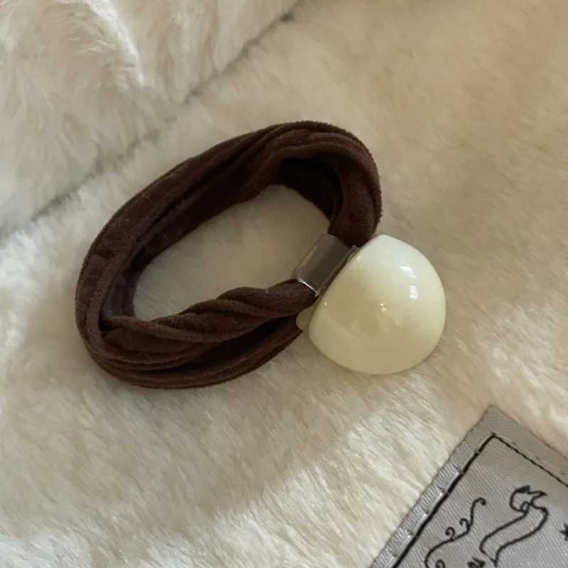 Korean Dark Color Ball Bright Color Seamless Rubber Band Girl\'s Height Ponytail and Updo Hair Ring Hair Rope Head Rope Headwear