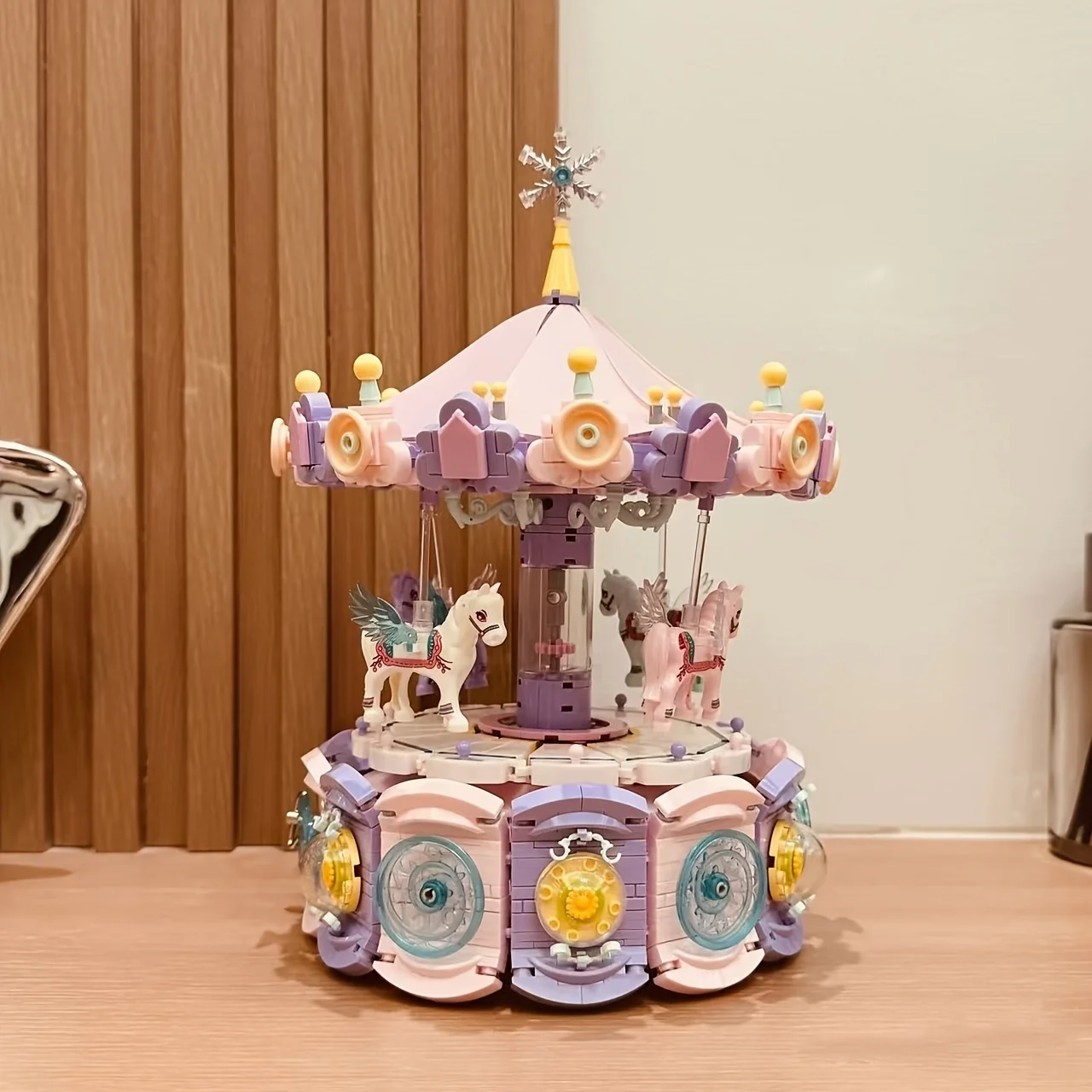 

Carousel Building Block Set, Amusement Park Theme, Exquisite Desktop Decoration, Suitable for Gifting to Family or Female Friends, the Perfect Gift for Christmas/Valentine's Day/Birthday/New Year