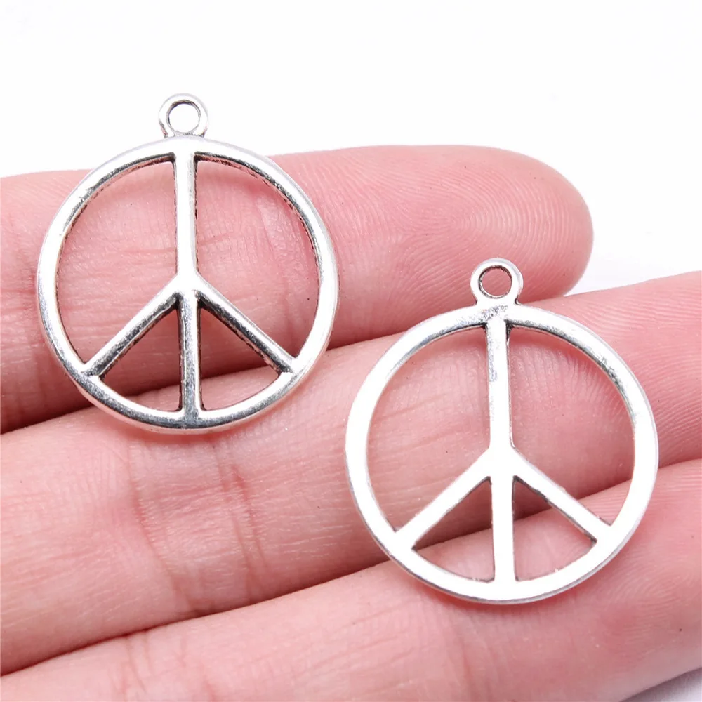 Accessories For Women Peace Symbol Charms Jewelry And Accessories 27x24mm 10pcs