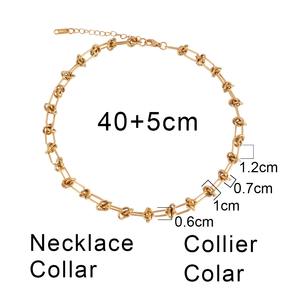 Naszyjnik ze stali nierdzewnej 316L złoty kolor gruby łańcuszek Choker naszyjniki dla kobiet naszyjnik biżuteria Boho kołnierz prezent hurtowo — zdjęcie 6