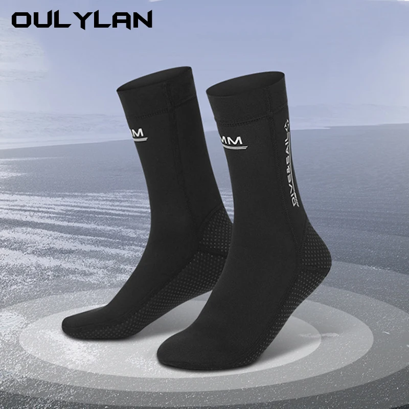 3MM Neoprene Diving Socks Non-slip Adult Warm Patchwork Wetsuit Shoes Super Stretch Brushed Specialized CR Socks