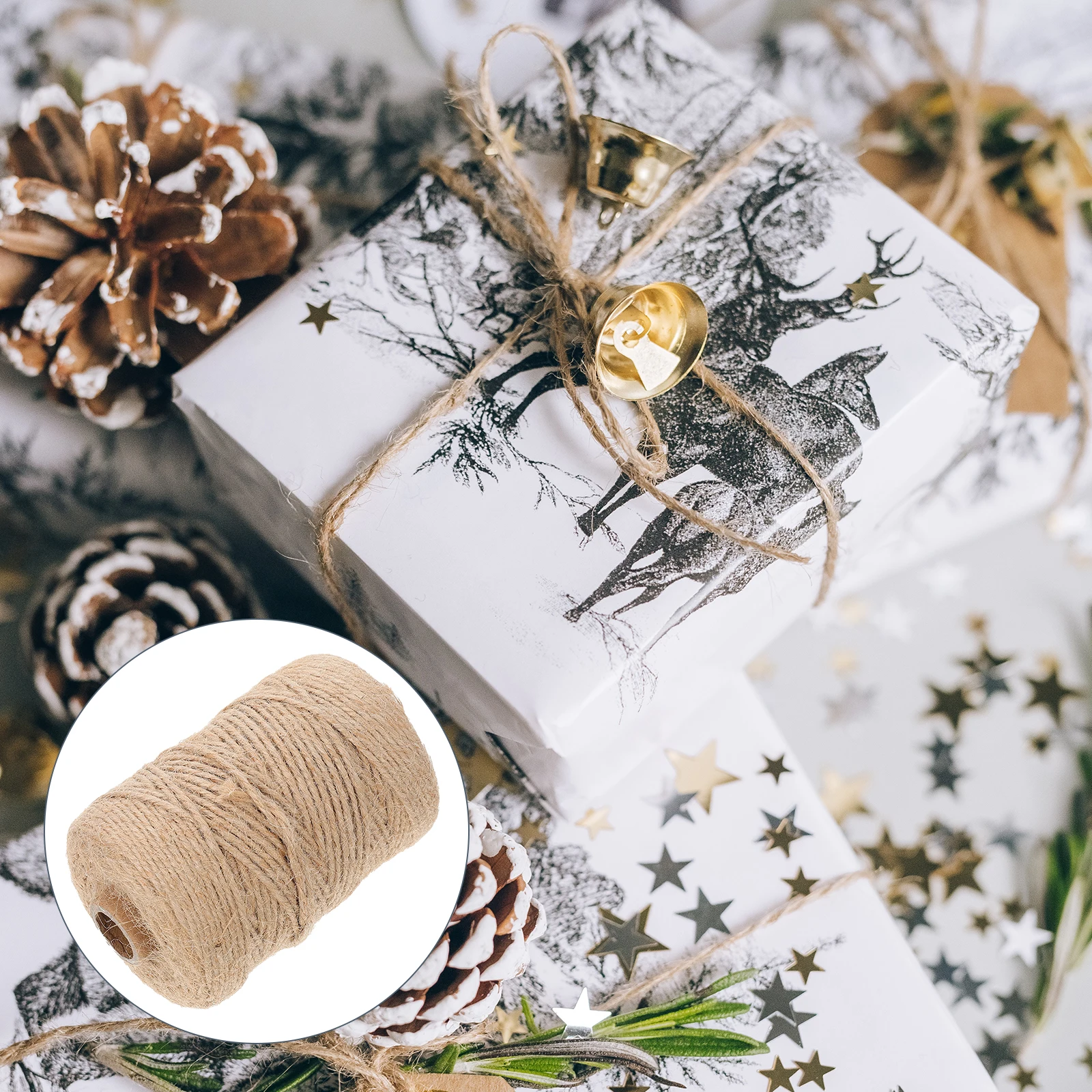 

Hemp Rope Decor 1roll DIY Craft Making Fabric Ribbon Khaki Durable Reusable Cut Freely Gift Decor Vase