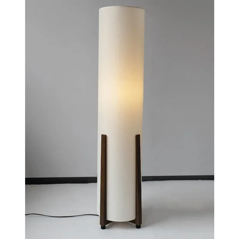 

Vintage Solid Wood E27 Led Floor Lamps for Living Room Sofa Side Upscale Fabric Standing Lamp Bedroom Bedside Ambient Lights