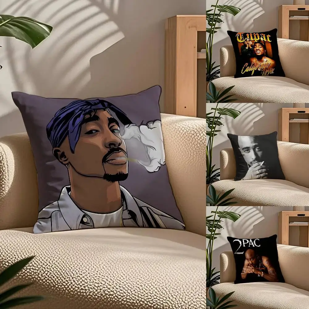 

T-Tupac S-Shakur All Eyez On Me Pillow Case Comfort Sofa Bed Silky Elegant Invisible Zipper Custom Decorative Cushion Cover