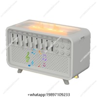 Bluetooth music flame aromatherapy machine home desktop white noise sleep instrument humidifier creative night light ornament
