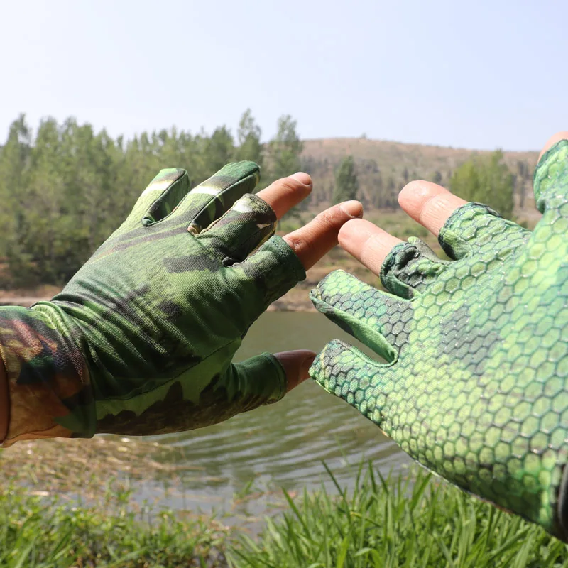 Guantes de pesca antideslizantes con protección solar, tres dedos - imagen 2