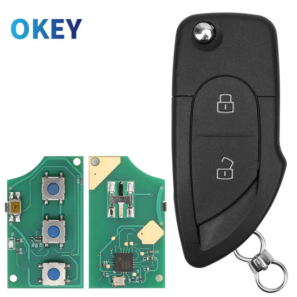 Okey Remote Car Key For Lamborghini Gallardo 315/433MHz ID48 Chip PN:400837231 Flip Folding Key 