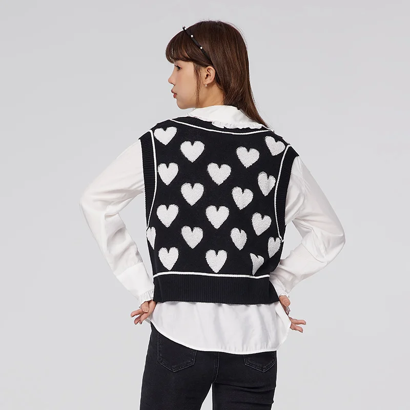 Semir Long-sleeved Shirt Women Doll Collar Love Vest 2023 Spring New Loose Shirt