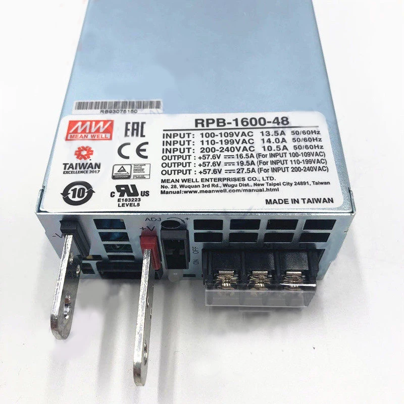 MEANWELL 스위칭 전원 공급 장치, 조정 가능한 PFC 납산 배터리 충전기, 비상 시스템, RPB-1600-12, 24/48 V