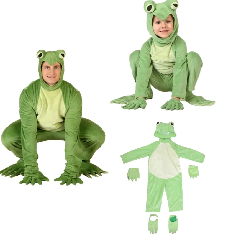 

Лягушка Косплей для детей и взрослых Хэллоуин Необычный костюм Карнавальное представление Шоу Одежда для ролевых игр