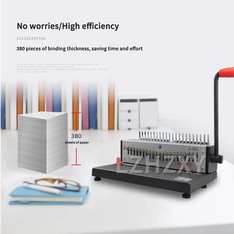 U-S85 Comb Binding Machine Manual Tape Clip 21 Hole Binding Machine A4 Paper Document Punch Voucher Binding Machine