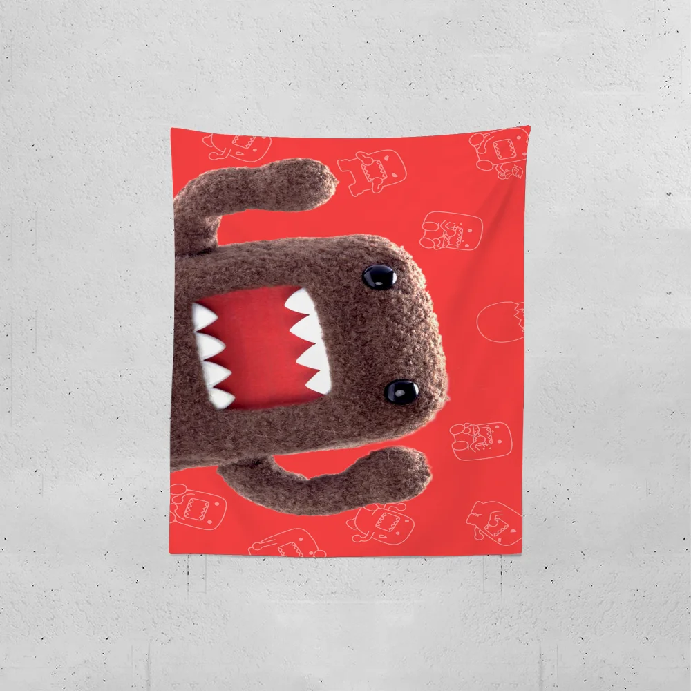 Cute D-Domo-kun Tapestry Creative Pattern Photo Living Room Wall Art Tapestry Decor Party Outdoor Decorate Banners