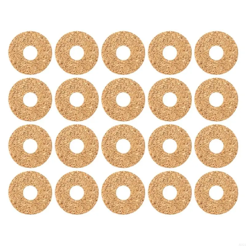 A0KA 20PCS غيتار اختيار الفواصل المضادة للانزلاق مقبض قبضة Cork Gasket مكافحة التصحيح السترة القياسية Guitar Grips Grips