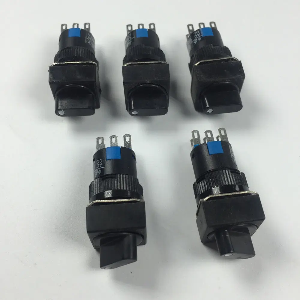 5 uds tipo cuadrado 6 pines 3 archivos interruptor giratorio LA16-22X/3