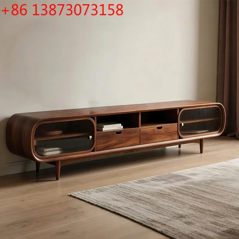 

Medieval style solid wood modern living room simple floor-to-ceiling video cabinet