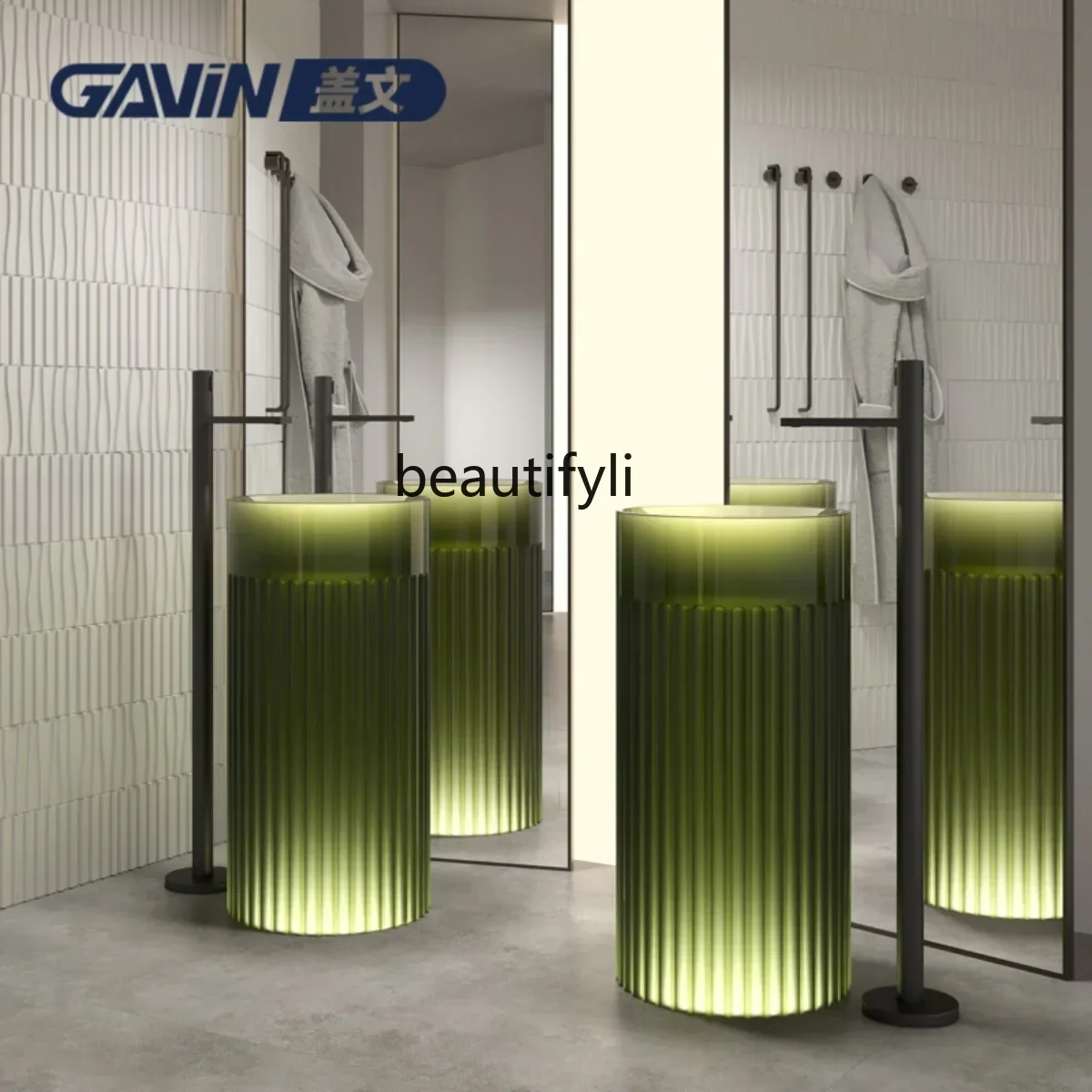 

53 Column basin, transparent sink, floor-to-ceiling wash basin, bathroom resin wash basin customization