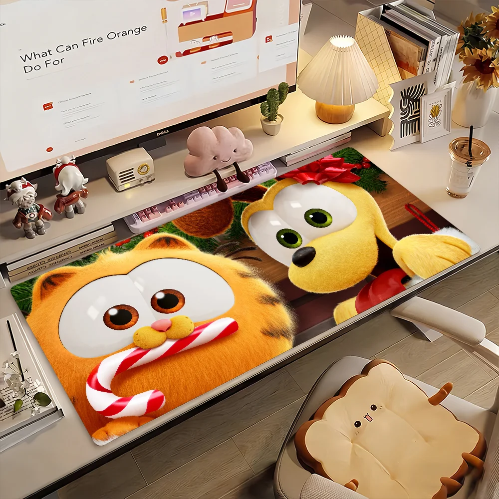 Cartoon Cute Film G-Garfield-S Cat Mouse Pad Non-slip Rubber Gamer Balance Computer Mat Decoracion Deskmat Laptop Office Large
