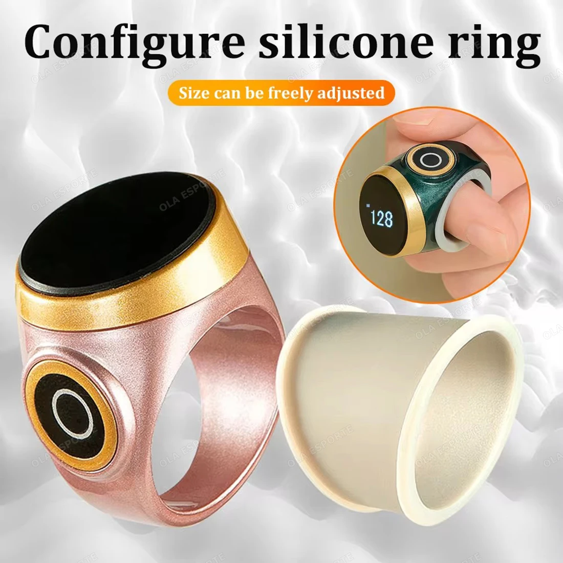 New Hand Press Electronic Digital Counting Counter Ethnic Style Portable Points Rechargeable Ring Ring Idea Tally Counter Ring