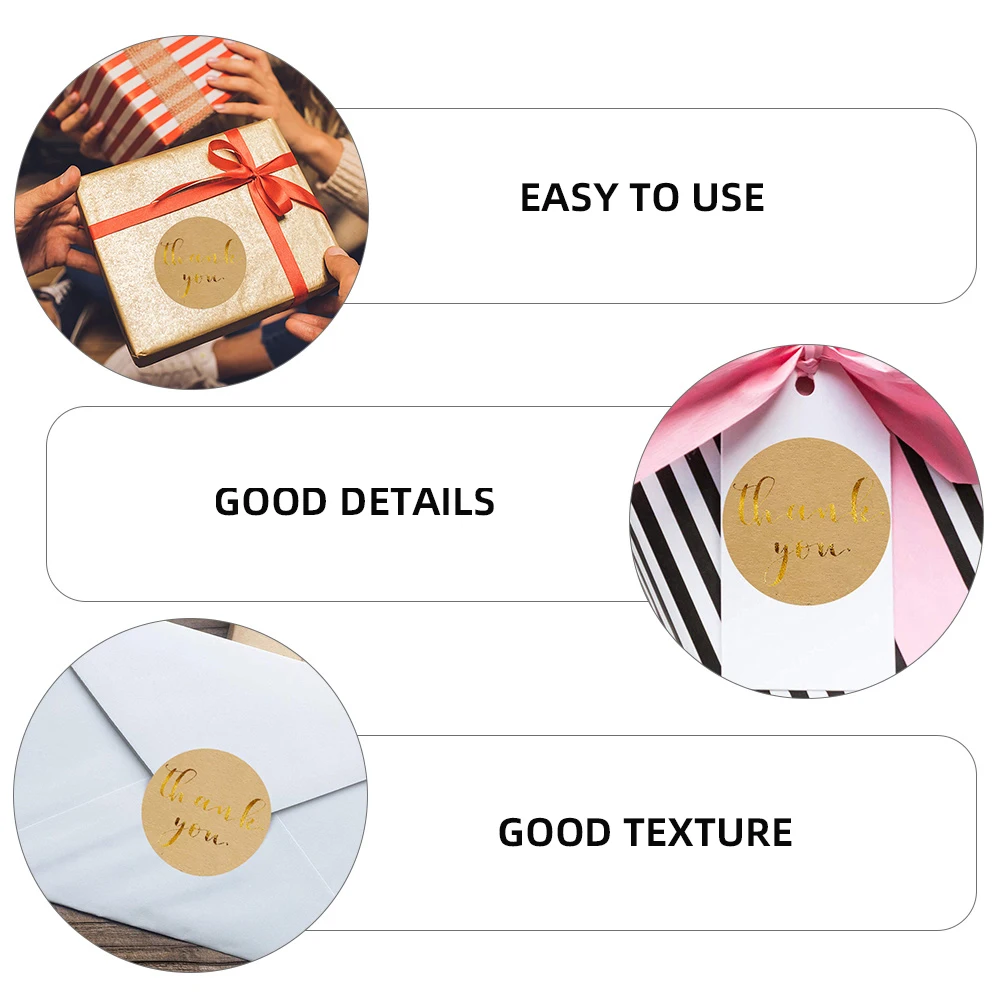 

Thank You Stickers Party Favor Kraft Paper Sealing Label Gift Wrapping Sticker Notebook Folder Bag Labels Envelope Sealing Use