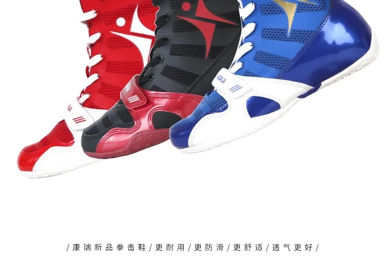 Professional Wrestling Shoes for Men and Women Unisex Breathable Combat Shoes Black Boxing Shoes