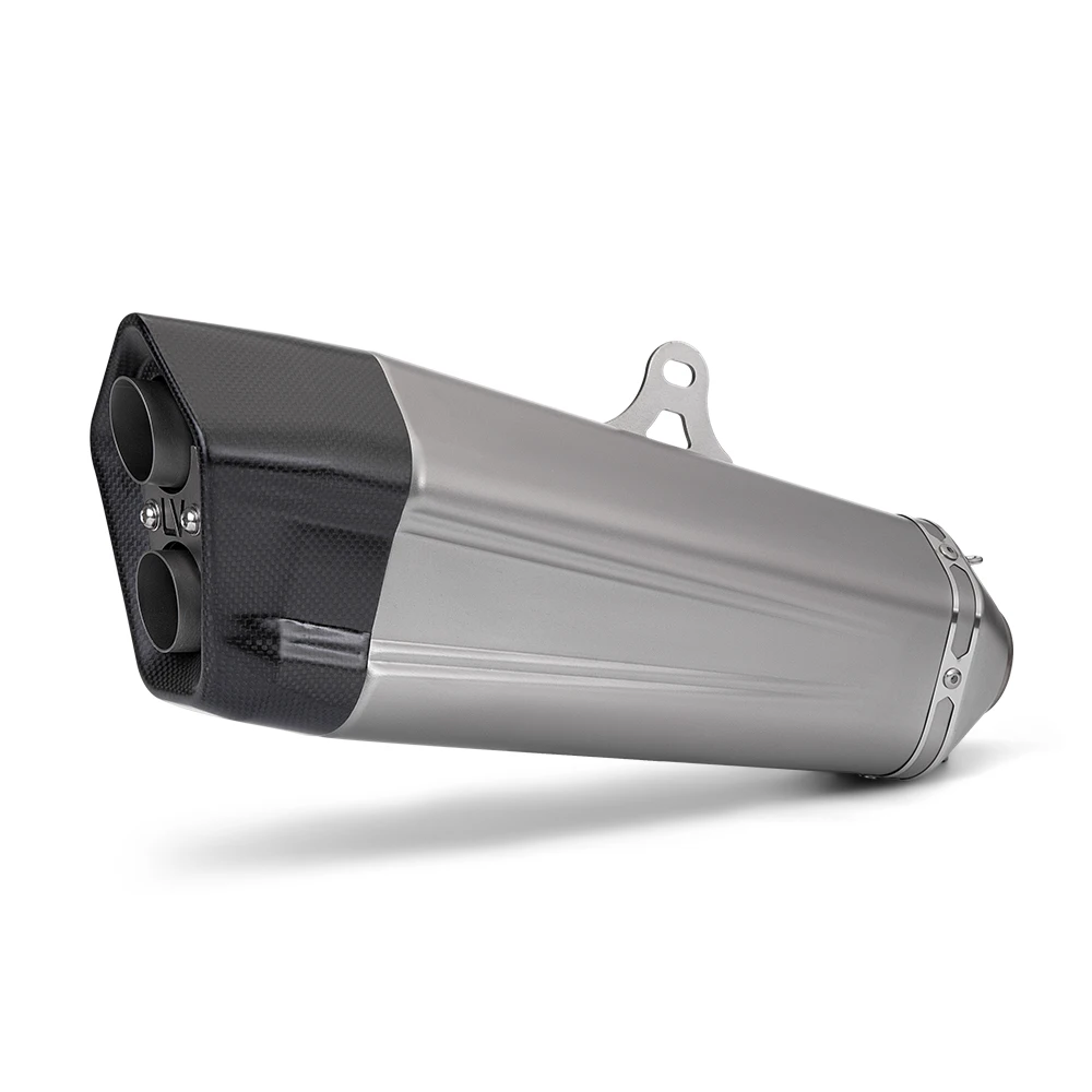 

STLF Motorcycle Exhaust Muffler LV20 Double Hole Tail Section Universal Exhaust Muffler for Ninja 400 450SR MT09 Z900 CBR400R