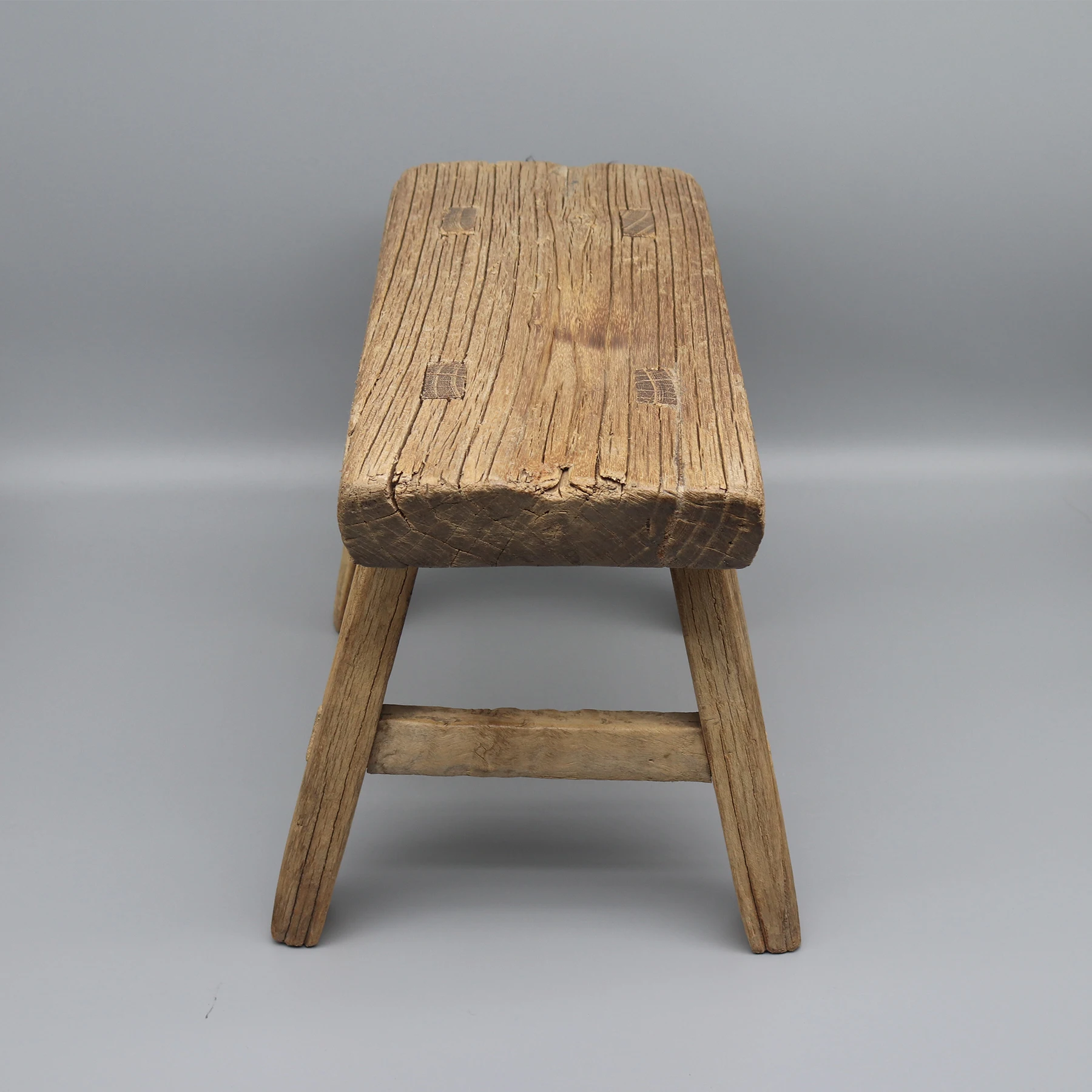Old Sturdy Kitchen Stool, Mini Bench, Small Side Table