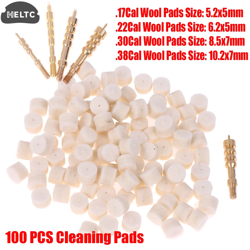 100Pcs 17/22/30/38Cal Wool Felt Polishing Pad Without Hole Bore Mop Brush Barrel Cleaning Tool Replacement Chamber Cleaning Pad