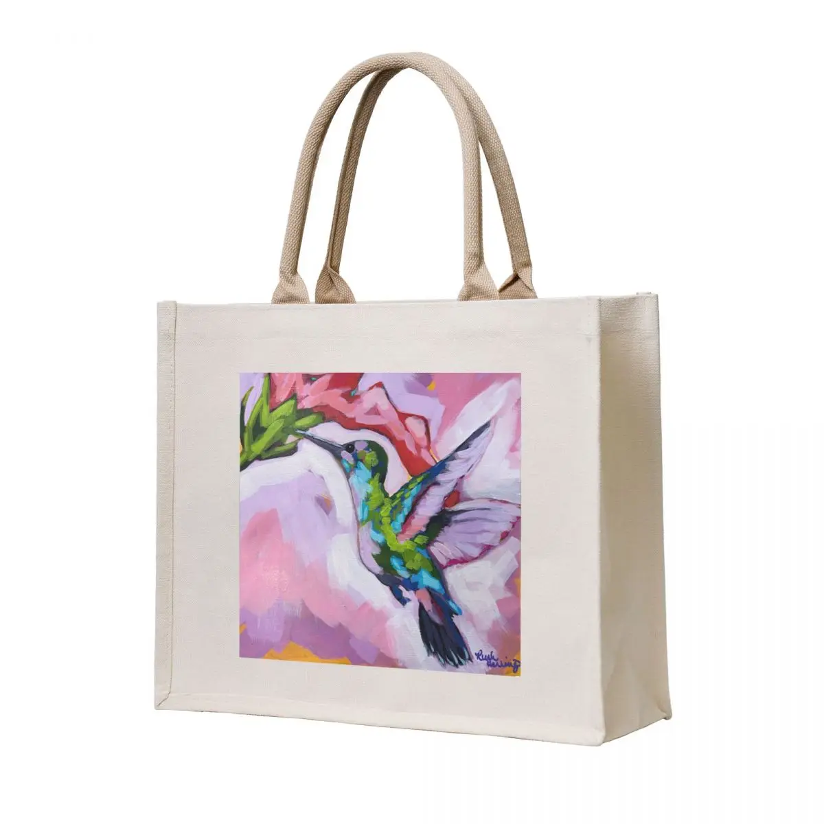 

Hummingbird with flower Tote Bag shopper bag women tote bag women canvas tote