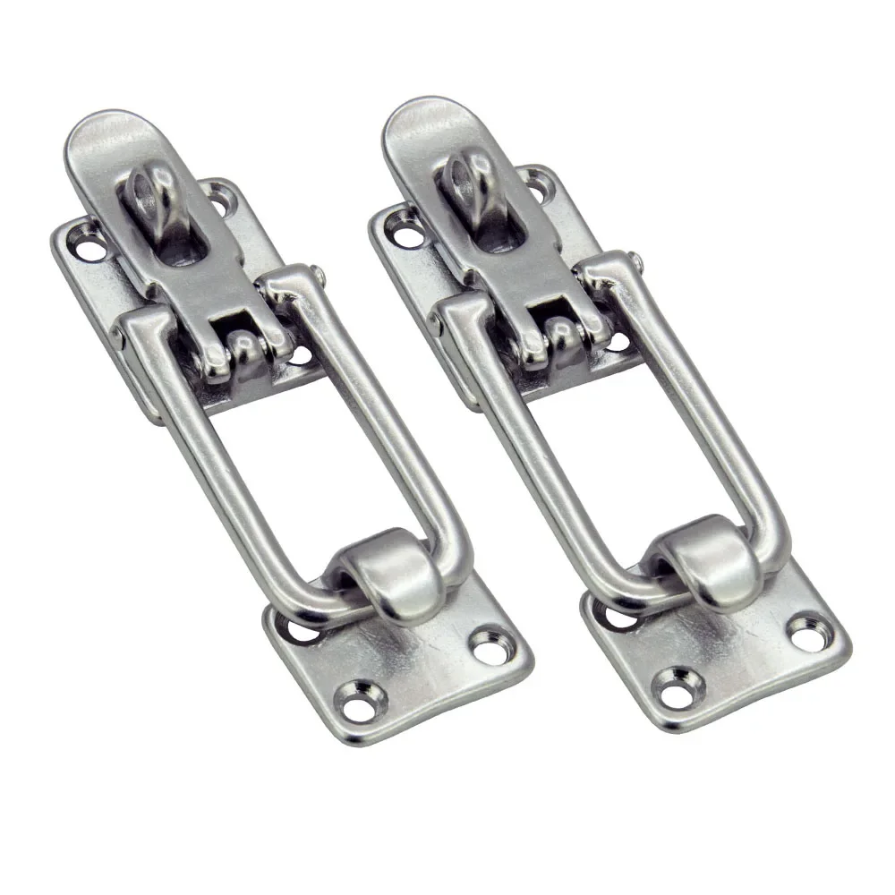 Marine Locker Hatch Deck Lock Hasp 316 Stainless Steel Lockable Hold Down Clamp Anti-Rattle Latch 2PCS