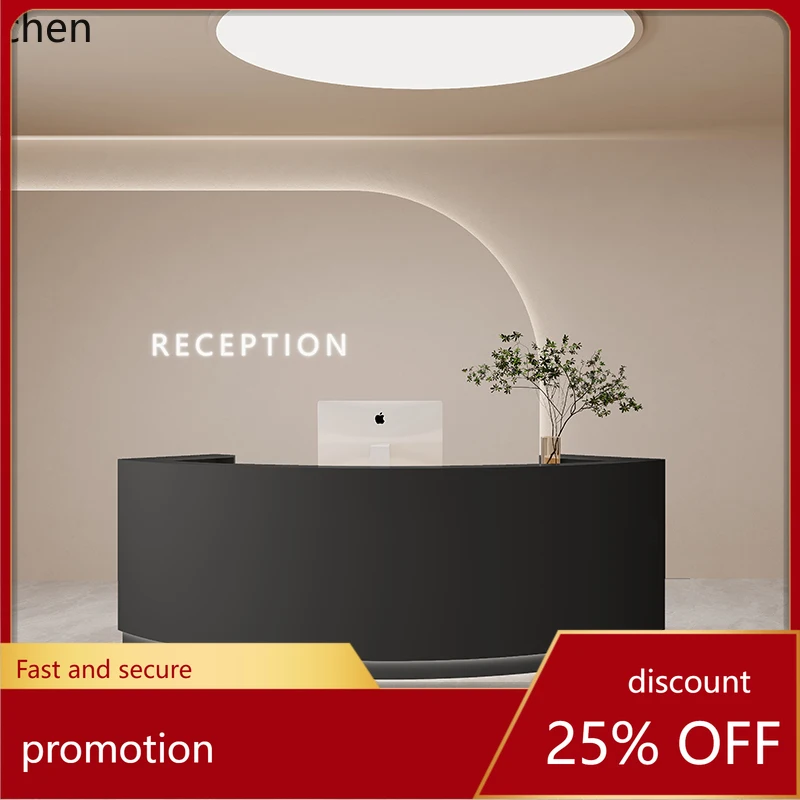 

HT black light luxury clothing checkout page beauty salon company front desk reception table curved paint
