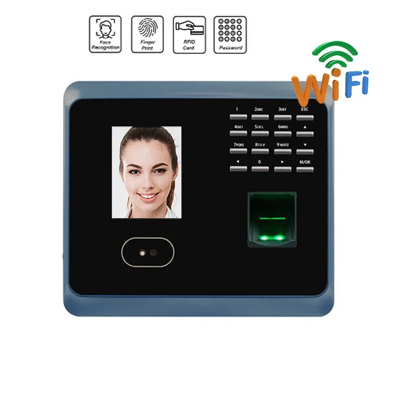 UF100 Face Recognition Time Attendance Machine, WiFi Fingerprint Reader, TCP/IP Facial Clock, Original