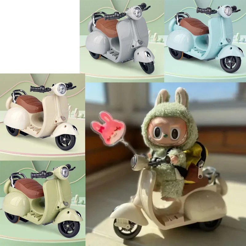 Mini Toy Doll Small Motorcycles Kawaii Labubu Doll Decoration Small Motorcycles Fittings Ornament Toy Gifts