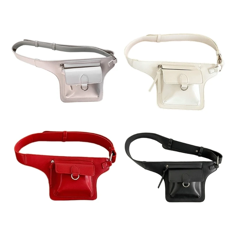 

Multifunction Outdoor Waist Bag Zippered Coin Chest Purse PU Leather Fanny Pack 066F