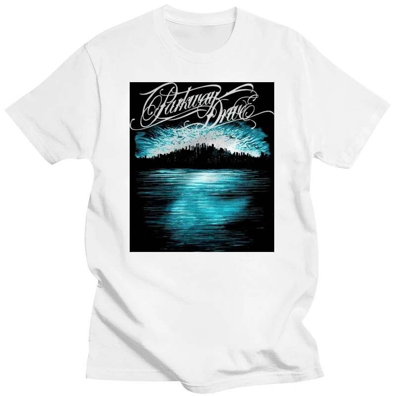 Parkway Drive MenS Deep Blue Skyline (Slimfit) Slim Fit T-Shirt Black Fashion Tee Shirt