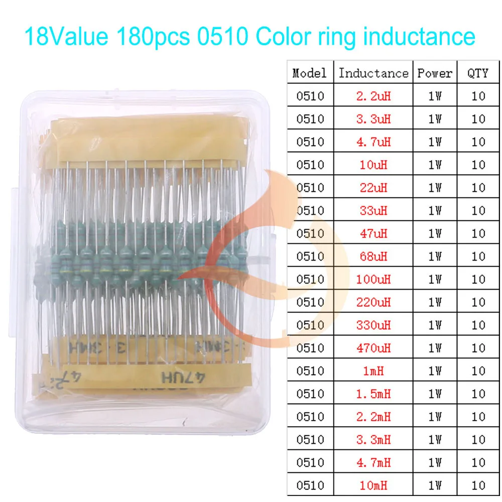 Kit assressentid\'inducteurs SMD DIP, 2.2uH, 3.3uH, 4.7uH, 6.8uH, 10uH, 22uH, 47uH, 68uH, 100uH, 220uH, 330uH, 470uH, 680uH, 1mH, 4.7mH, 10mH, 100mH