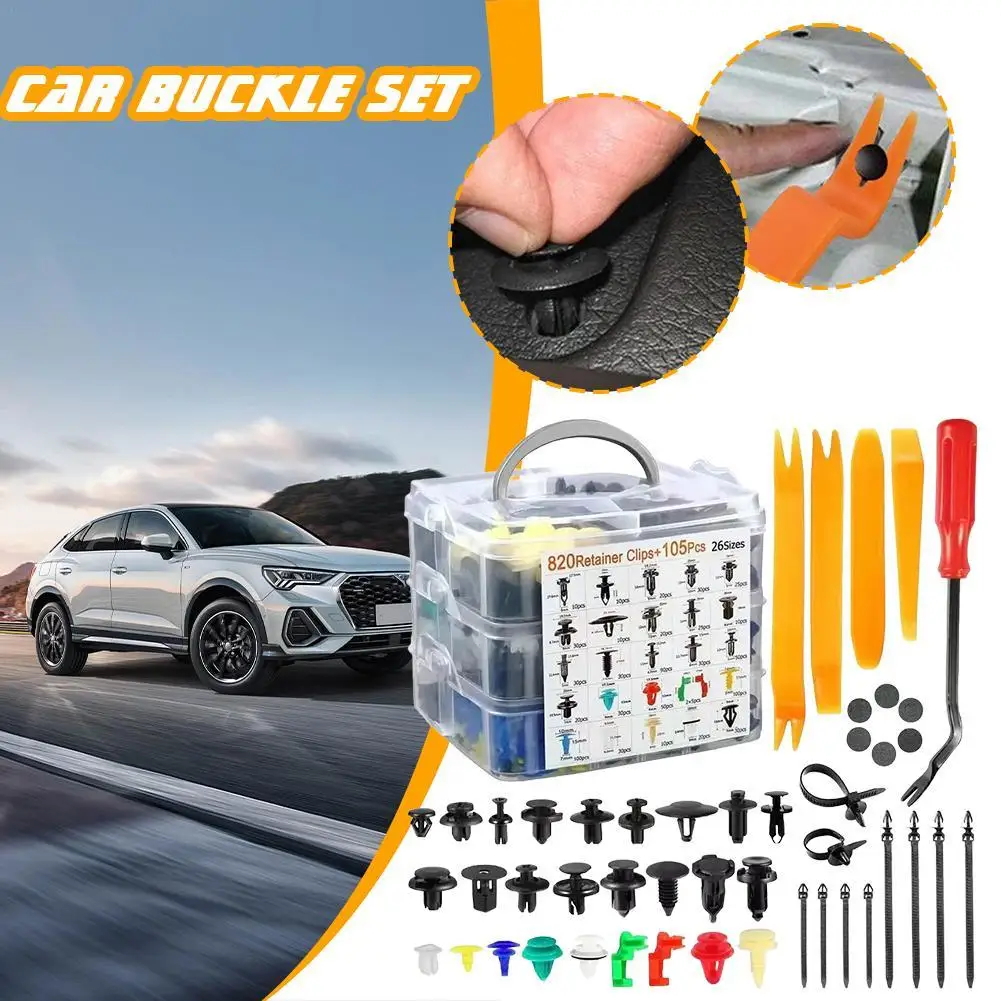 

Auto Fastener Clips Car Snap Universal Vehicle Body Fastener Plastic Rivets Mudguard Expansion Screw Tool Kit Car Retainers Set