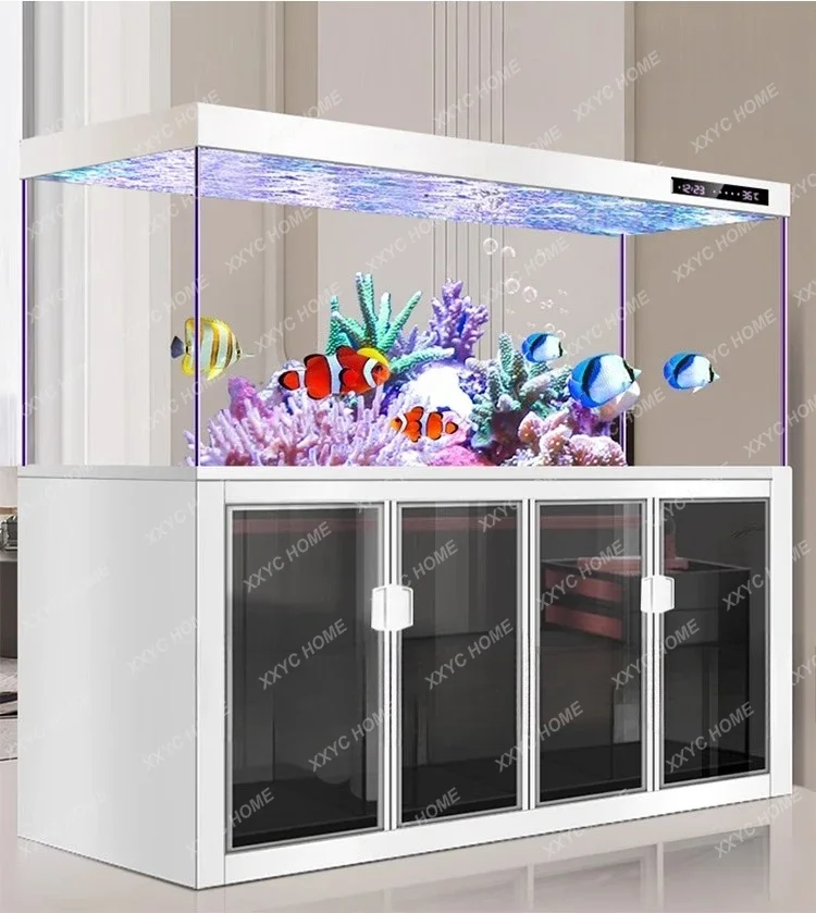 Glass living room household screen partition ecological floor entrance fish tank