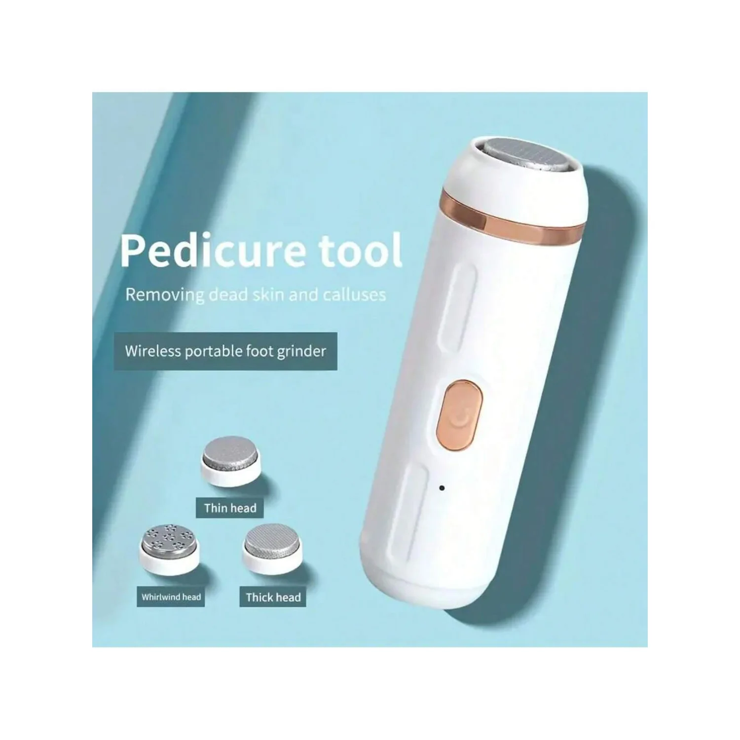 مطحنة قدم قابلة لإعادة الشحن عبر USB مع مكنسة كهربائية - مزيل مسامير القدم المقاوم للماء ومقشر الجلد الميت