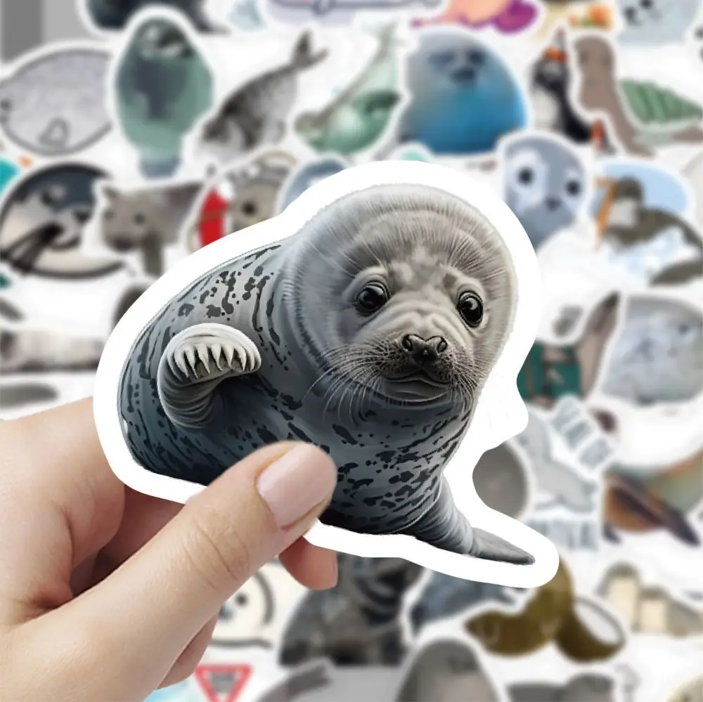 10/30/60/120PCS Sea Animal Cute Seal Cartoon Graffiti Sticker Decoration Guitar Motorcycle Skateboard Waterproof Decal Kids Toy