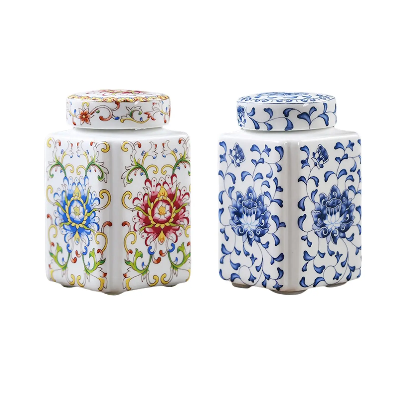 Porcelain Temple Jar 200ml with Lid Tea Storage Chinese Ceramic Ginger Jar