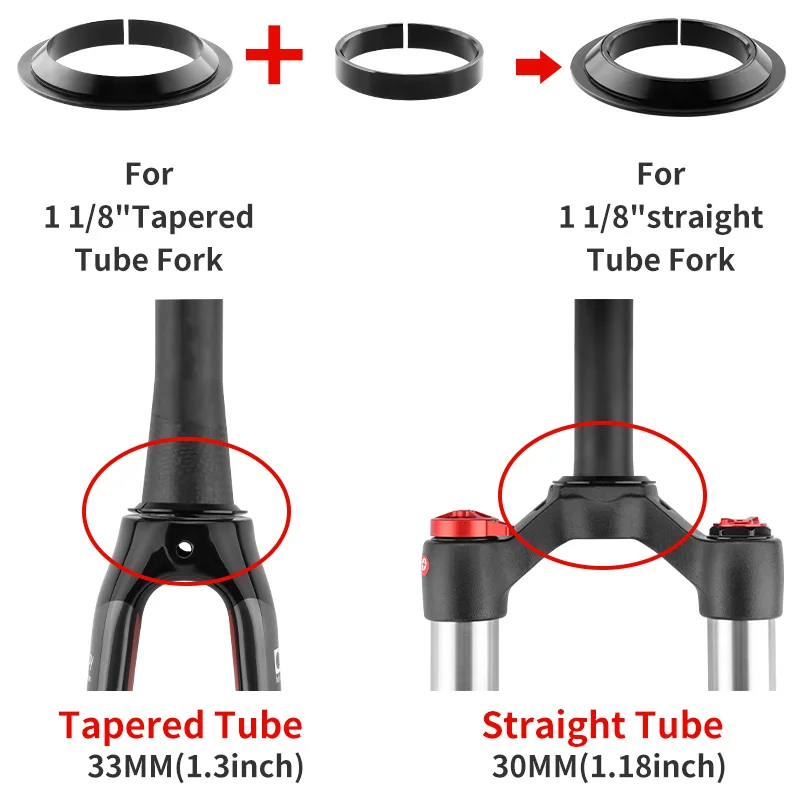 Bicycle Headset 30 34 42 44 41.8-52 42-47 44-56 44-50.6mm MTB Headset 1 1/8 1 1/2 Tapered Tube Integrated Straight Tube Headset