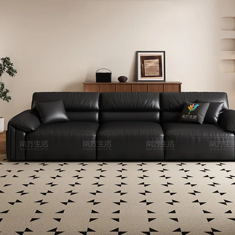 살롱 방수 거실 소파 블랙 팔걸이 슬리퍼 라운지 전기 소파 럭셔리 디자이너 라운지 Divano 트렌디 가구